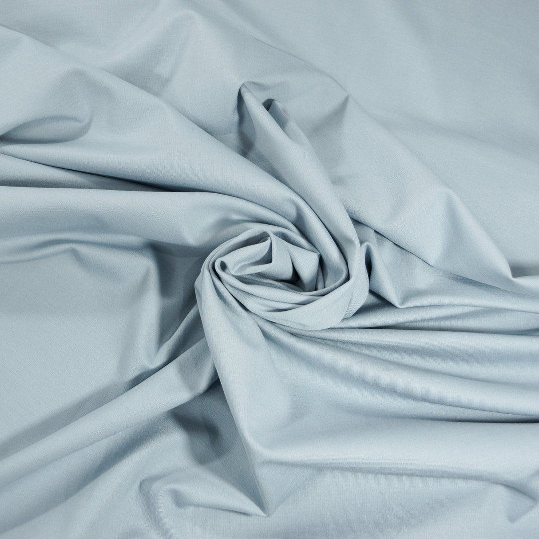 Ice Blue Ponte Knit Fabric - Rayon Nylon Spandex Blend - Structured Stretchy Material for Dresses & Blazers
