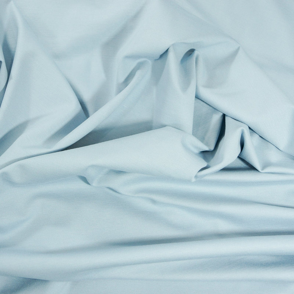 Ice Blue Ponte Knit Fabric - Rayon Nylon Spandex Blend - Structured Stretchy Material for Dresses & Blazers