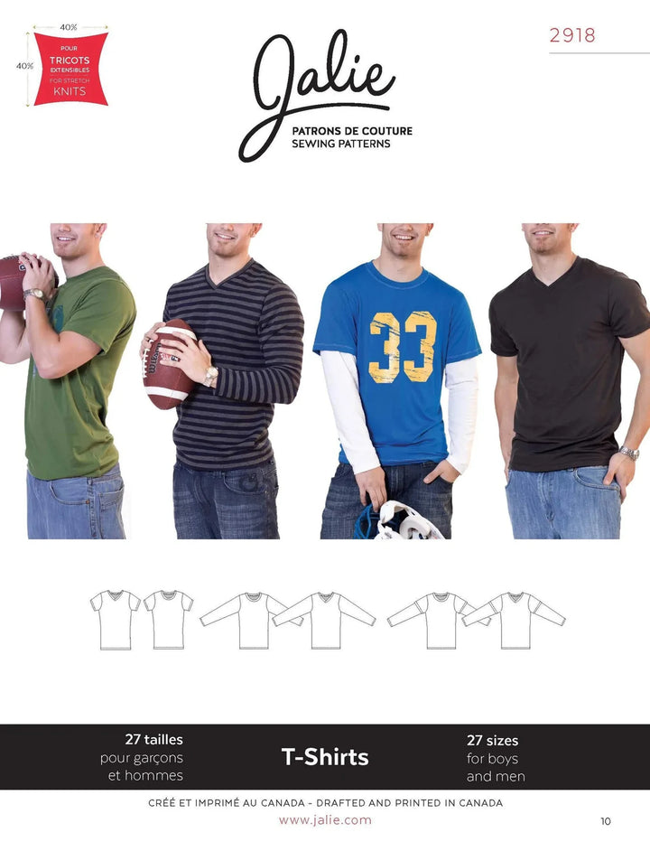 Pattern - Jalie - T-Shirts for Boys and Men