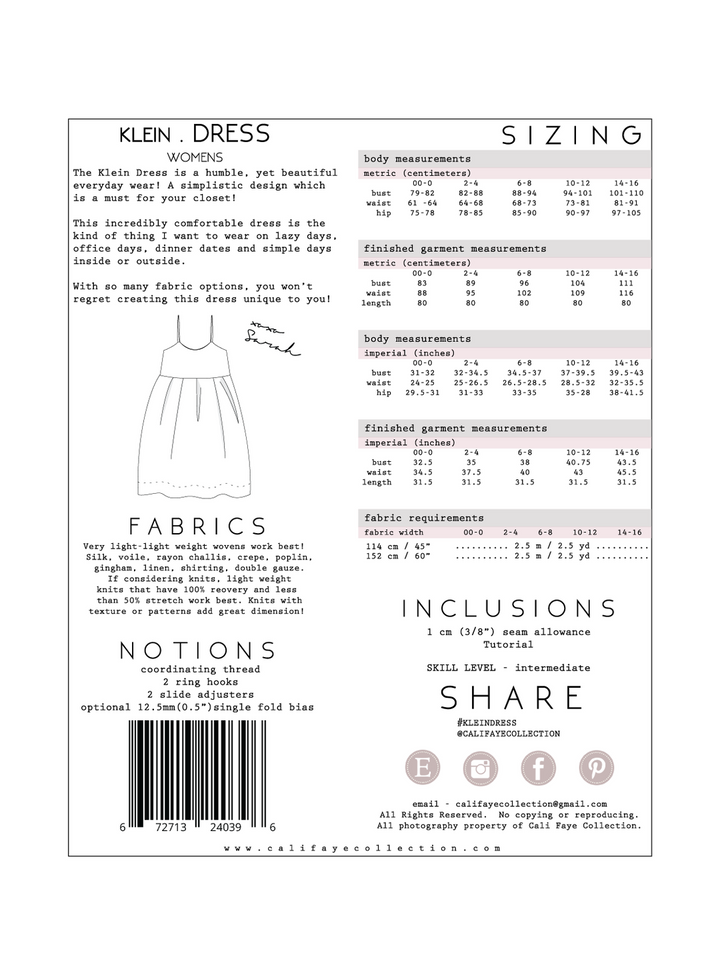 Cali Faye Klein Dress Pattern – versatile everyday dress sewing pattern for casual or office wear