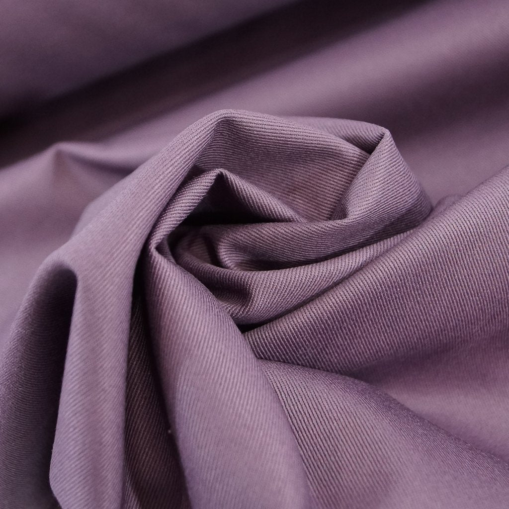 Chino Twill Lilac – 100% cotton medium weight fabric, 8.5 oz, 60 inches wide for sewing jackets, pants, and skirts