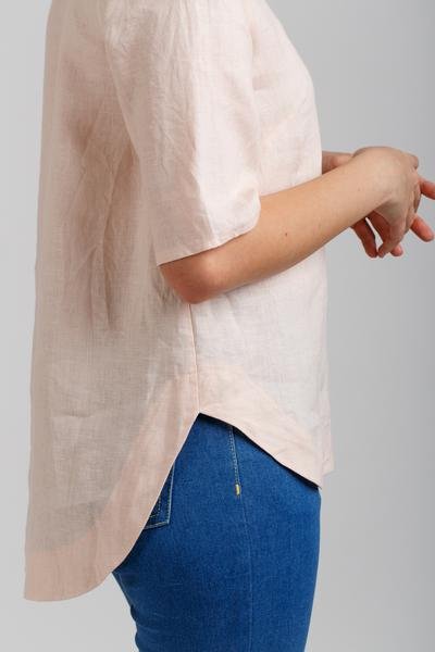 Megan Nielsen Dove Blouse showing elbow-length, flared, and bell sleeve options with V-neckline and curved hem