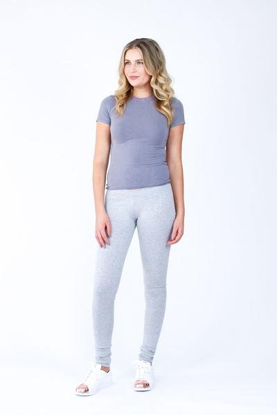 Megan Nielsen Virginia Leggings showing natural waist and low-rise options with elasticated waistband and scrunched ankles