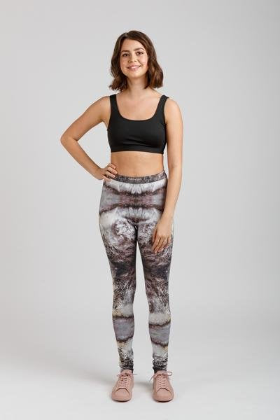 Megan Nielsen Virginia Leggings showing natural waist and low-rise options with elasticated waistband and scrunched ankles