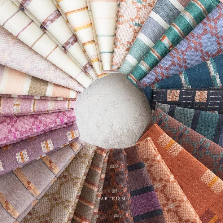 Cotton Woven Monarch Grove fabric in brown and rust tones, 100% cotton, ideal for shirts, blouses, dresses, and skirts.