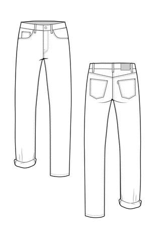 Closet Core Morgan Boyfriend Jeans sewing pattern – slim boyfriend denim with mid-rise fit and button fly