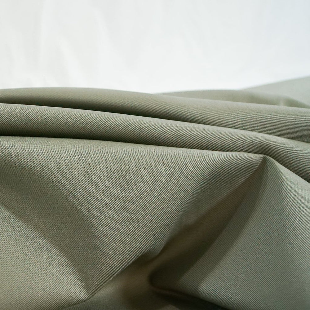 Chino Twill Stretch Mushroom Taupe – 97% cotton, 3% Lycra, 8 oz medium-weight stretch fabric, 53/54 inches wide for sewing skirts, trousers, and blazers
