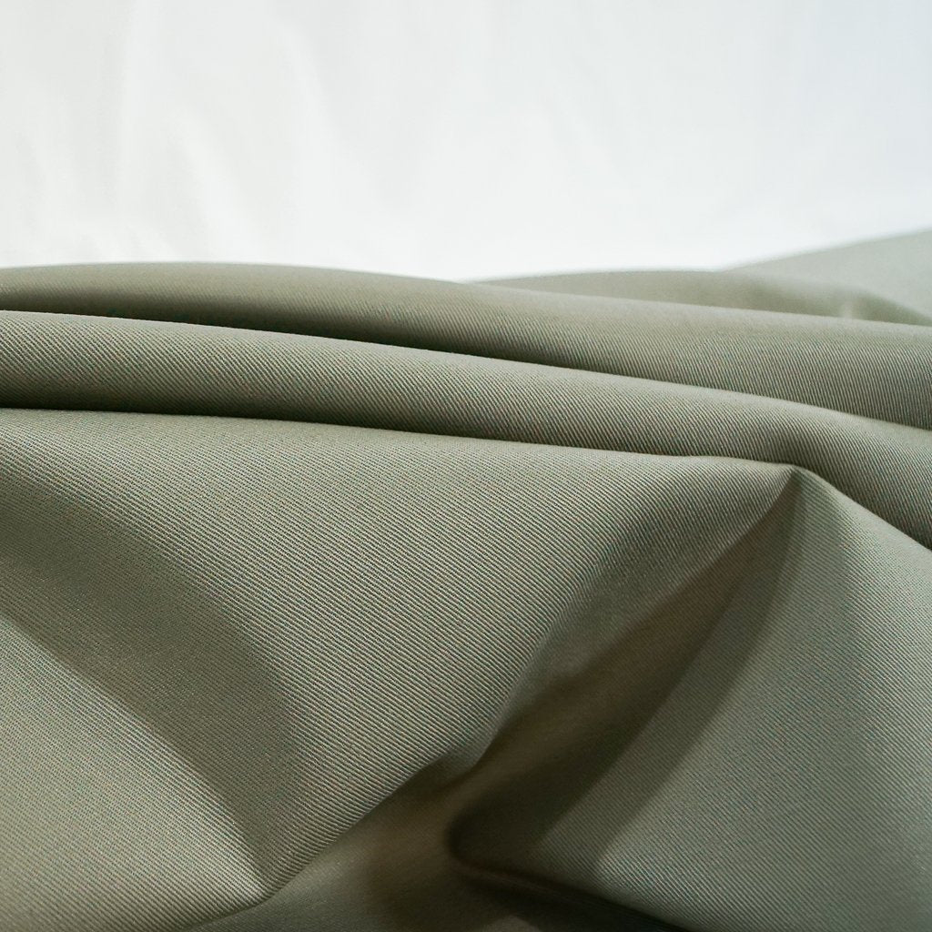 Chino Twill Stretch Mushroom Taupe – 97% cotton, 3% Lycra, 8 oz medium-weight stretch fabric, 53/54 inches wide for sewing skirts, trousers, and blazers