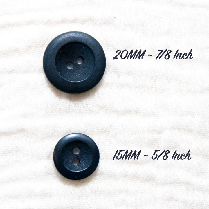 Rimmed Corozo Button, True Navy - 2 sizes