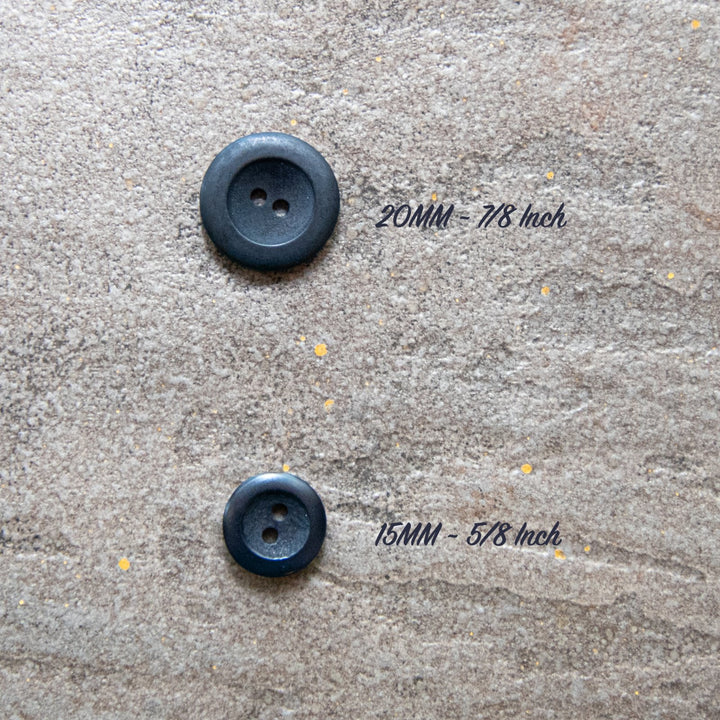 Rimmed Corozo Button, True Navy - 2 sizes