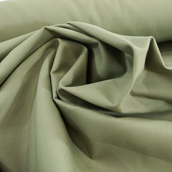 Chino Twill Olive Taupe – 100% cotton medium weight fabric, 8.5 oz, 60 inches wide for sewing jackets, pants, and skirts