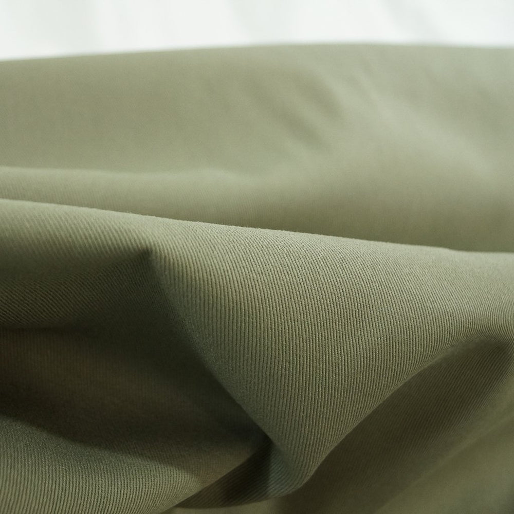 Chino Twill Olive Taupe – 100% cotton medium weight fabric, 8.5 oz, 60 inches wide for sewing jackets, pants, and skirts