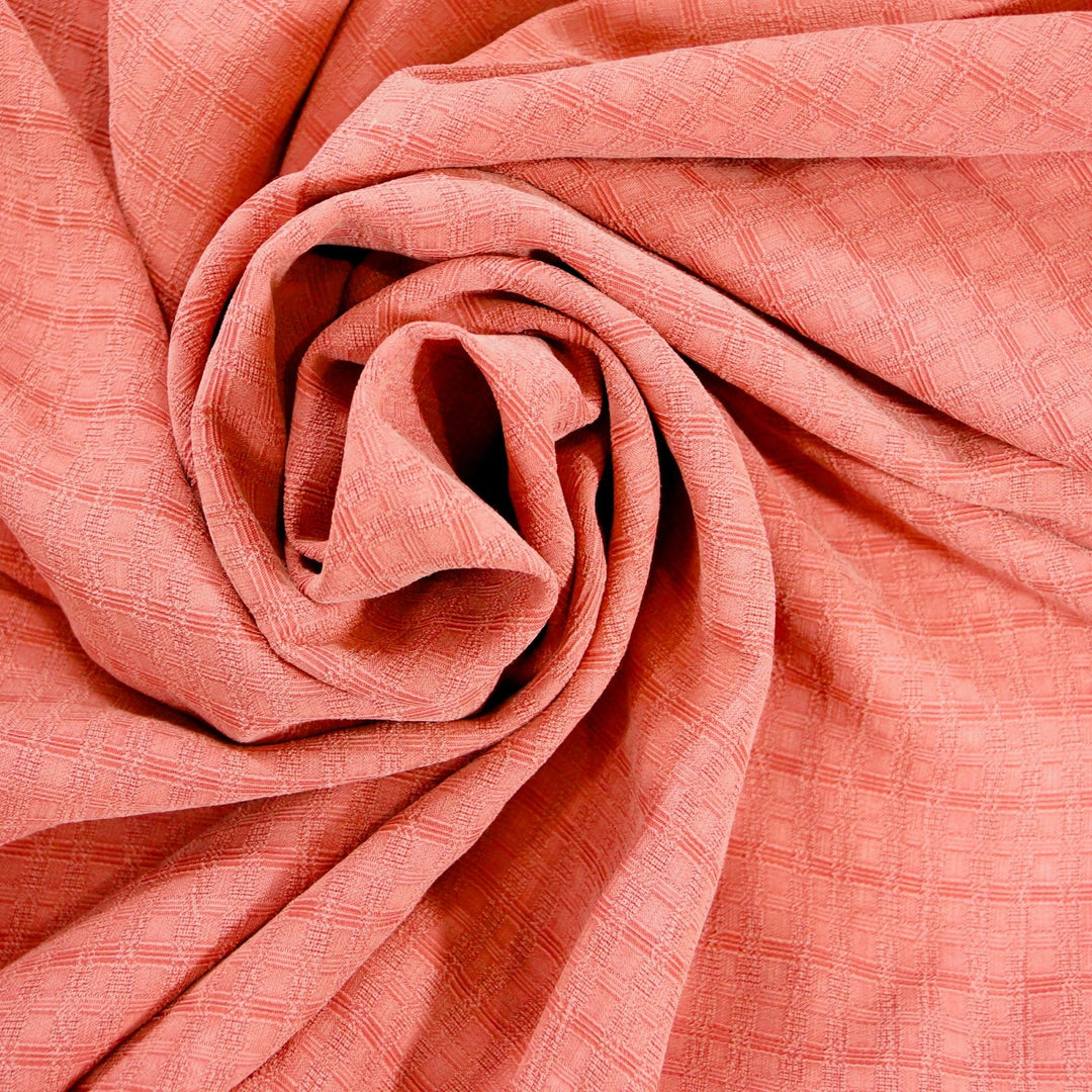 Textured Bemberg Rayon Peachy Rose Fabric, Soft 100% Rayon, Deadstock Material for Dresses and Sewing Projects