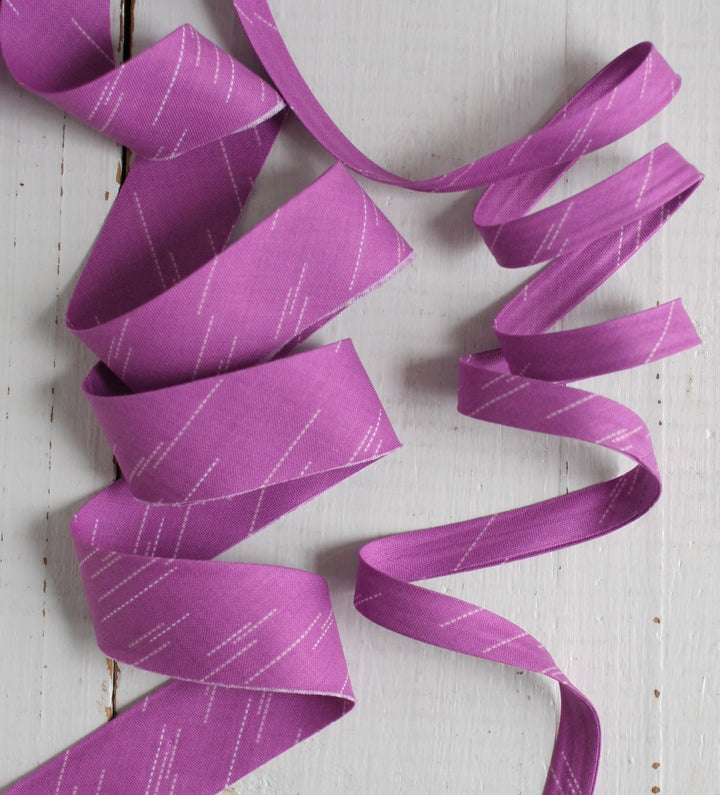 Printed Double Fold Bias Tape 1/2" - Purple Rain