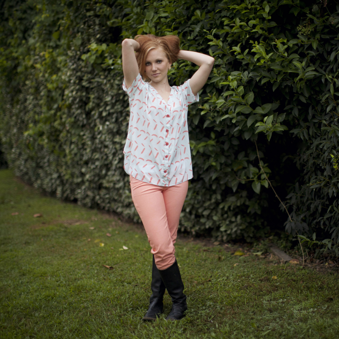 Sew Liberated Aida Top flat and gathered bodice in soft drape fabric