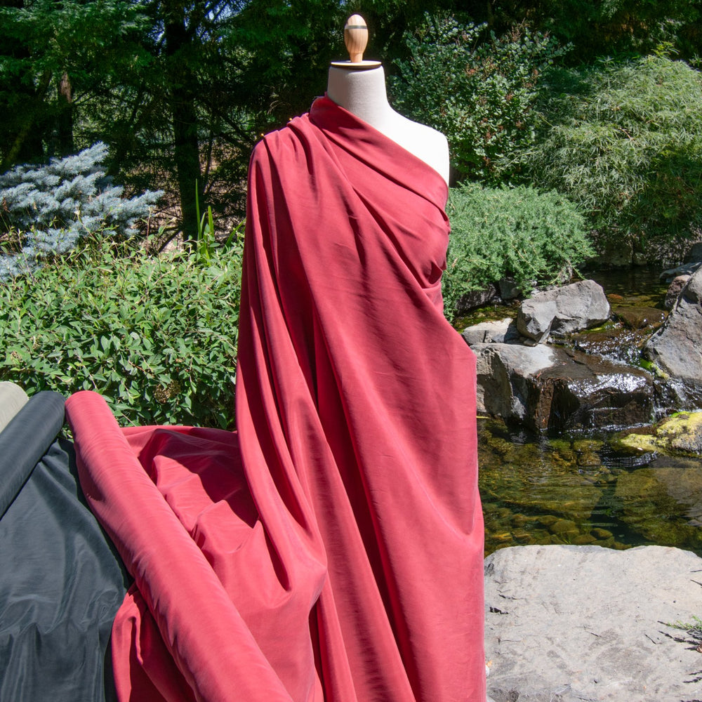 Bordeaux Blush Cupro Fabric - 100% Plant-Based Silky Material for Eveningwear & Blouses - Sustainable Silk Alternative