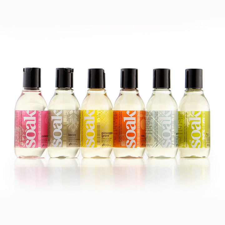 Travel-size Soak Laundry Wash - 3 oz eco-friendly no-rinse detergent for delicates in 7 scents