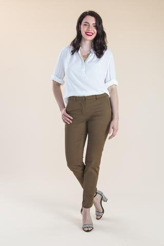 Closet Core Sasha Trousers sewing pattern – slim tapered women’s pants with tailored details and modern fit
