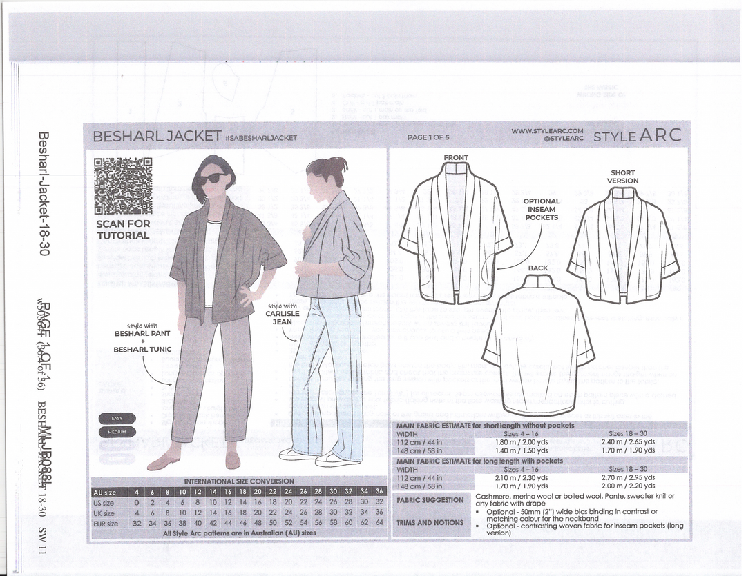 Pattern - Style Arc - Besharl Jacket