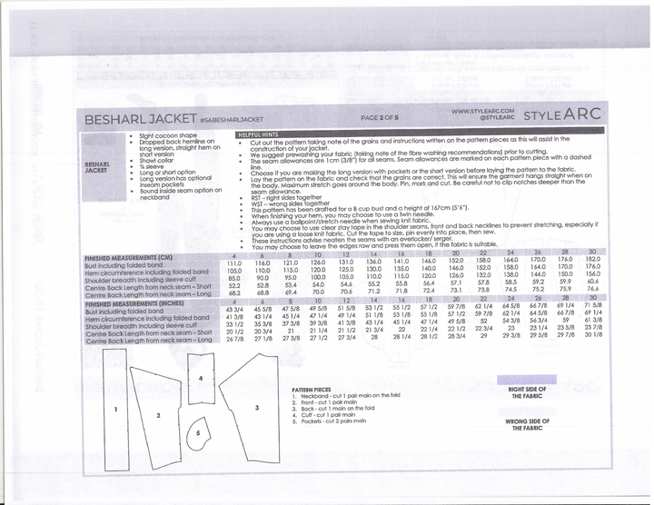 Pattern - Style Arc - Besharl Jacket