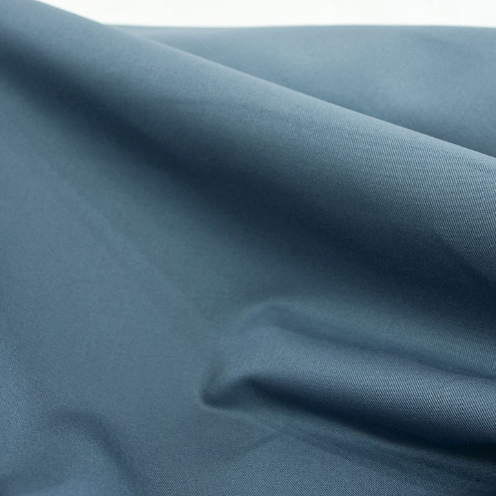 “Chino Twill Slate Blue – 100% cotton medium weight fabric, 8.5 oz, 60 inches wide for sewing jackets, pants, and skirts”