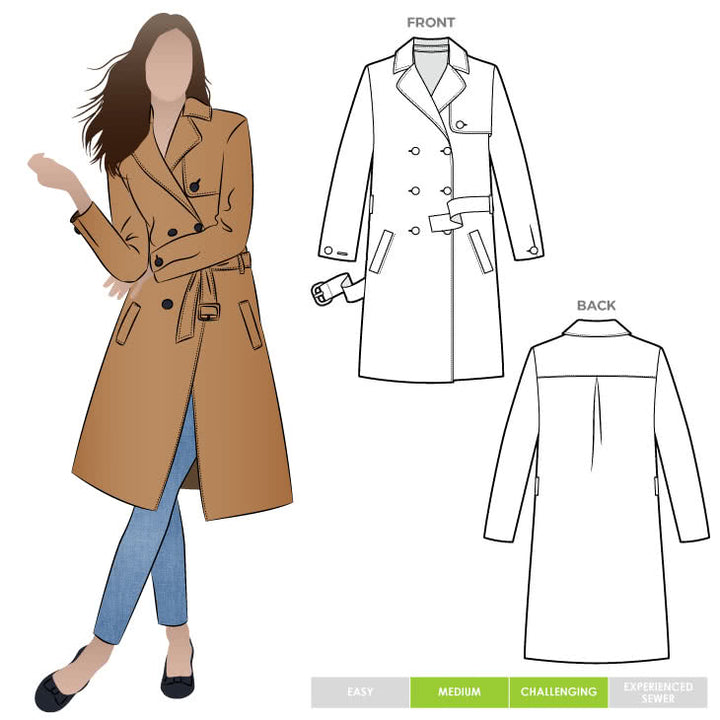 Pattern - Style Arc - Tracy Trench Coat