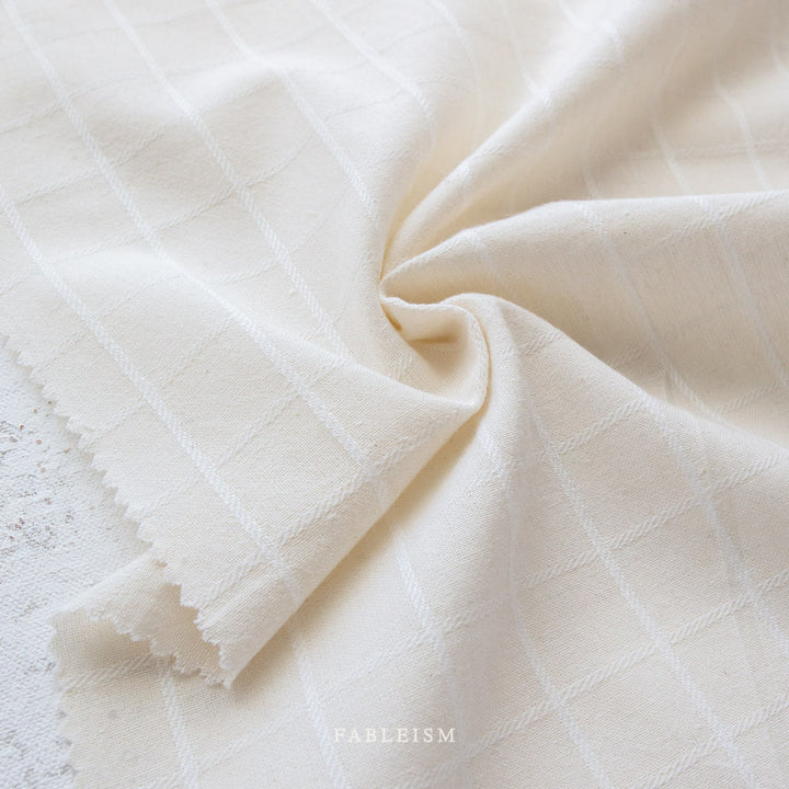 Cotton Woven - Trellis Woven in Sugar Cube