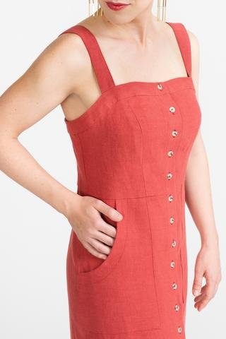 Closet Core Fiona Sundress sewing pattern – fitted button-up dress with interchangeable bodice and skirt options