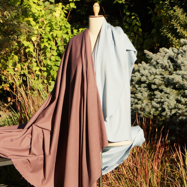 Ice Blue Ponte Knit Fabric - Rayon Nylon Spandex Blend - Structured Stretchy Material for Dresses & Blazers