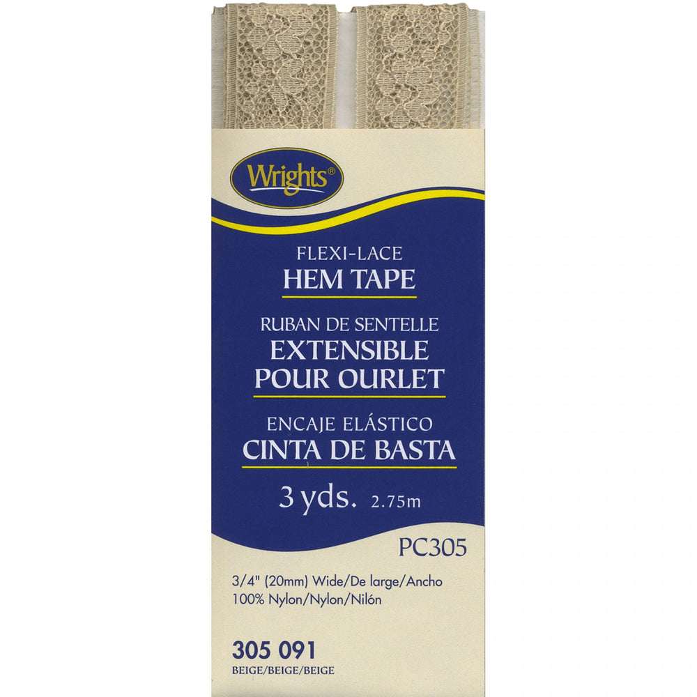 Flexi-Lace Hem Tape 3/4 x 3 yards navy decorative sewing trim by Wrights