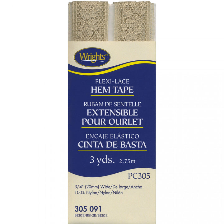 Flexi-Lace Hem Tape 3/4 x 3 yards navy decorative sewing trim by Wrights