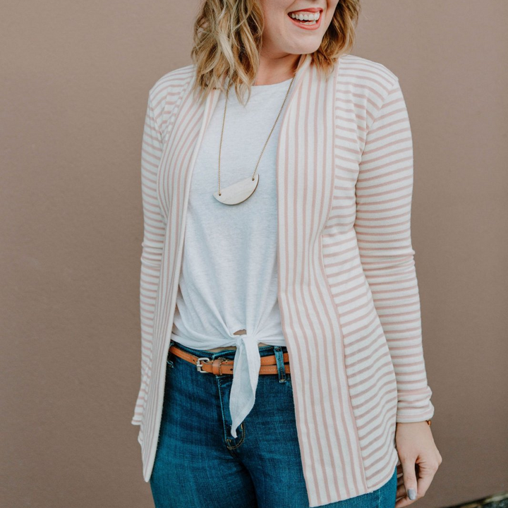 Sew to Grow Fall in Love Cardigan sewing pattern – waist tie cardigan for knit or woven fabrics