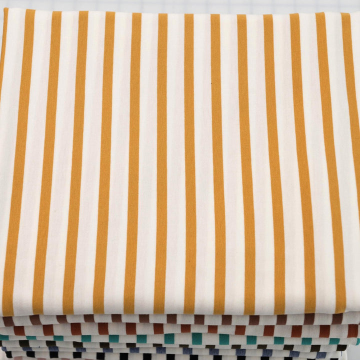 Breathable Rayon Knit - Flowy Striped Material for Tops & Robes