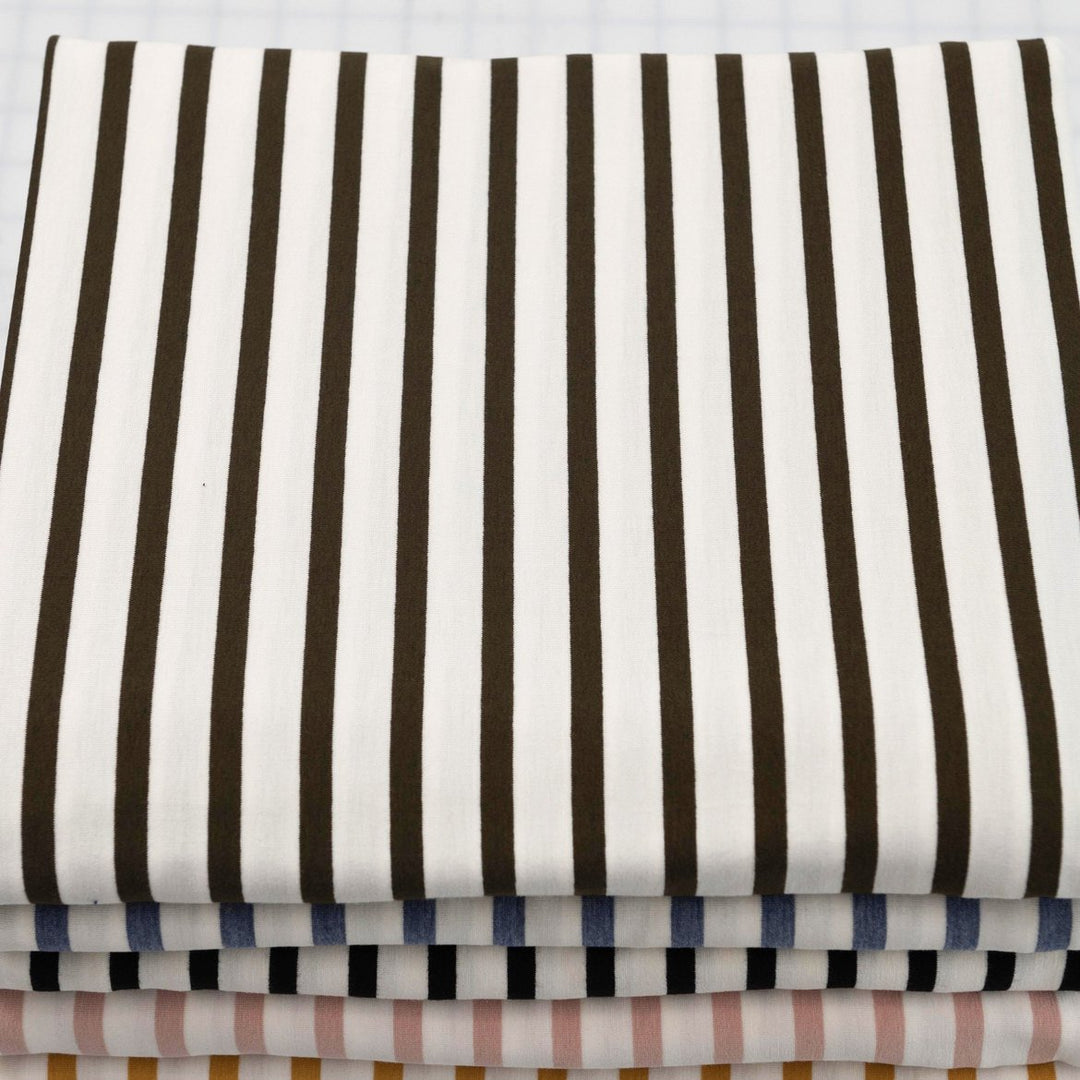 Breathable Rayon Knit - Flowy Striped Material for Tops & Robes