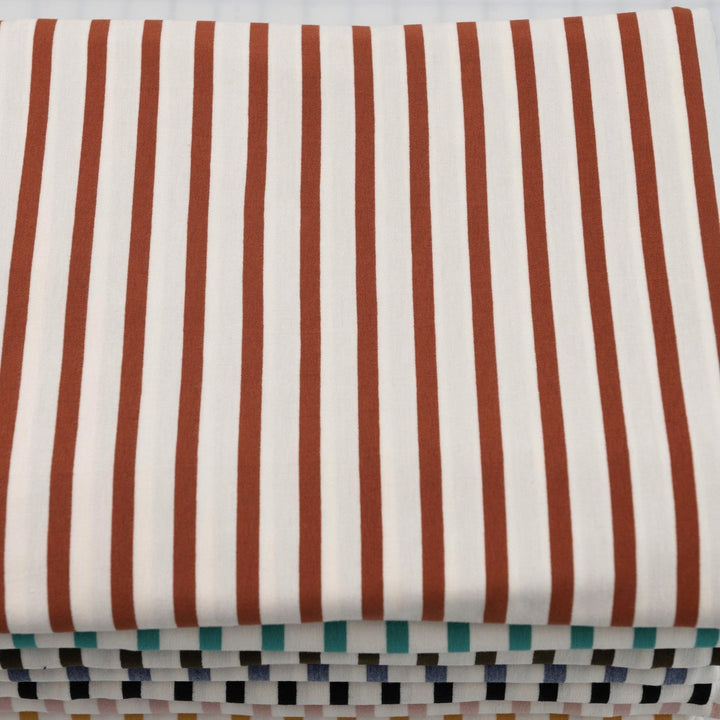 Breathable Rayon Knit - Flowy Striped Material for Tops & Robes