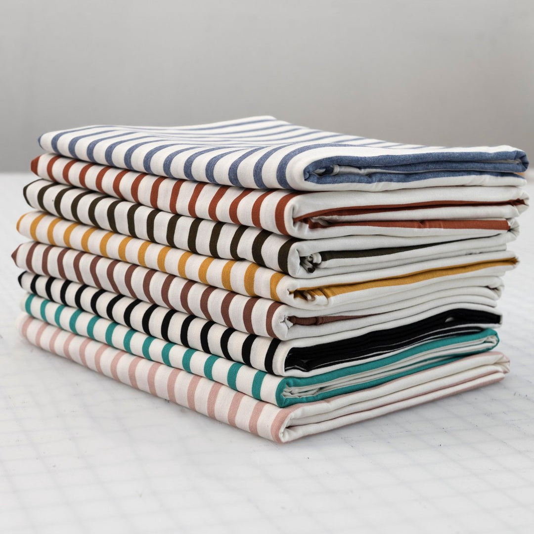 Breathable Rayon Knit - Flowy Striped Material for Tops & Robes