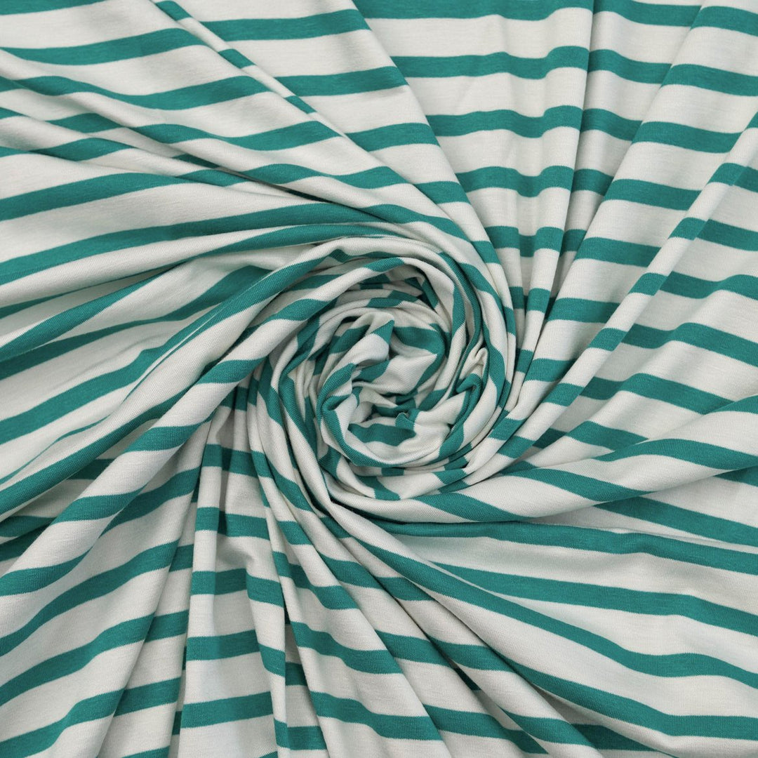 Breathable Rayon Knit - Flowy Striped Material for Tops & Robes