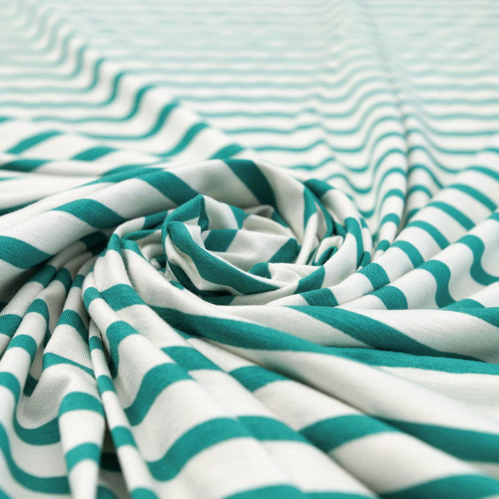Breathable Rayon Knit - Flowy Striped Material for Tops & Robes